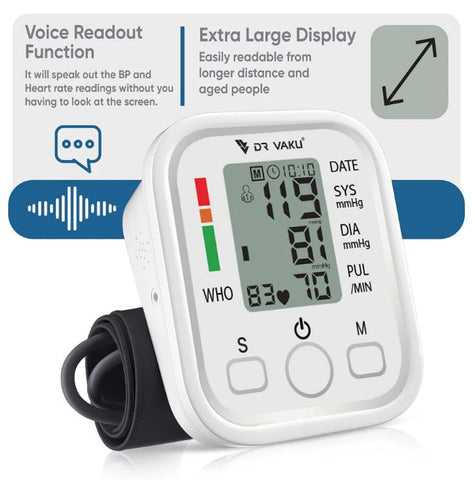 DR VAKU® Blood Pressure Monitor with Voice Guidance and Audio Readouts